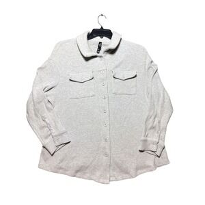 Torrid Sleep Women 00 Gray Ribbed Knit Shacket Lounge Shirt 44505702